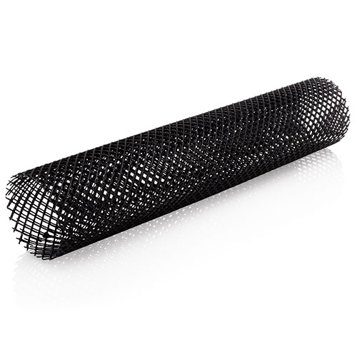 Black HailStop mesh roll made of durable plastic for HVAC coil and equipment protection