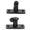Set of two black nylon mounting clips with twist-lock tabs for securing air filter screens