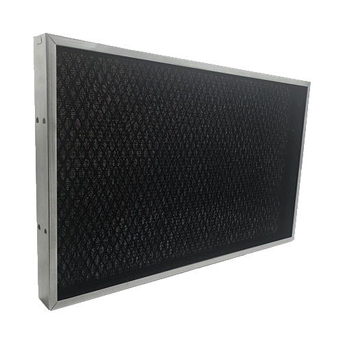 Polypropylene Panel air filter with galvanized steel frame and black electrostatic media for HVAC air intake protection