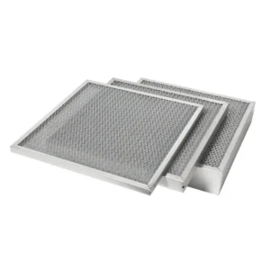 washable industrial aluminum mesh air and grease filters with metal frame for HVAC, kitchen exhaust, and commercial ventilation systems.